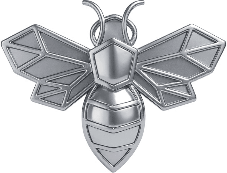 MyWest bee in silver