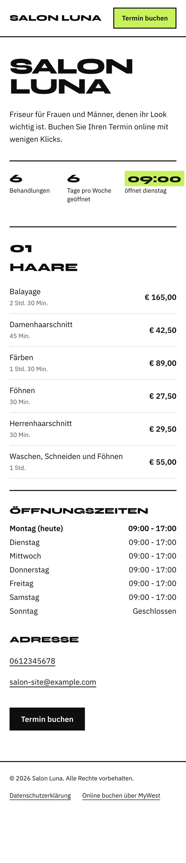 Eine eigene Buchungsseite, ohne Website: Editorial