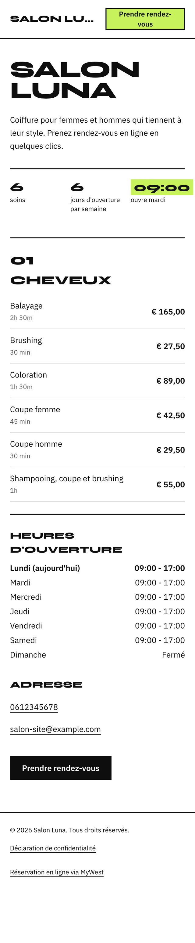Votre propre page de reservation, sans site web: Editorial