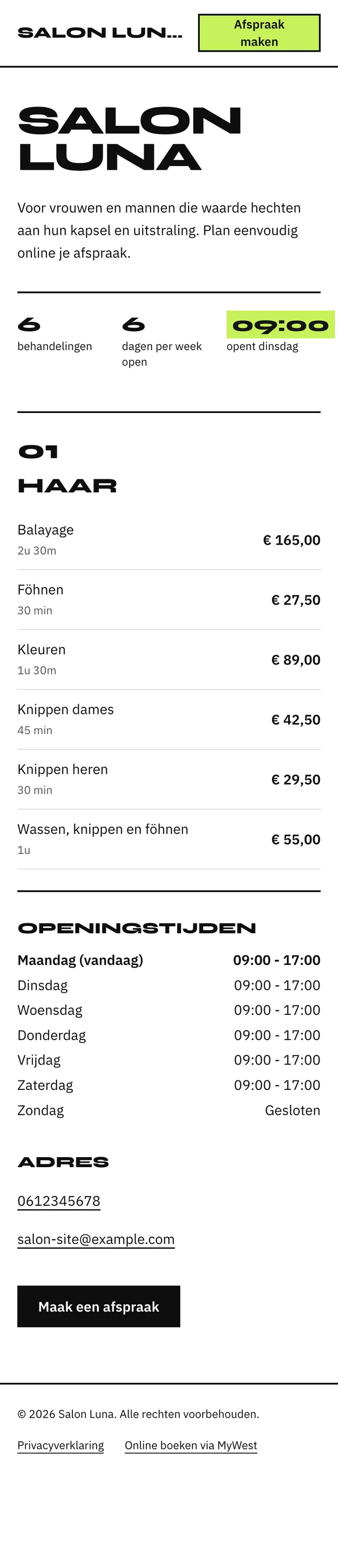 Een eigen boekingspagina, zonder website: Editorial